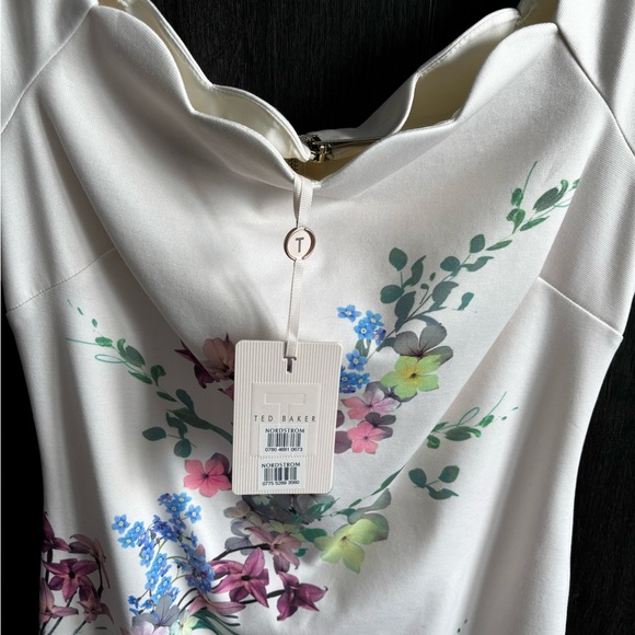 Ted Baker Cream Dress with Floral Design - Picture 2 of 3